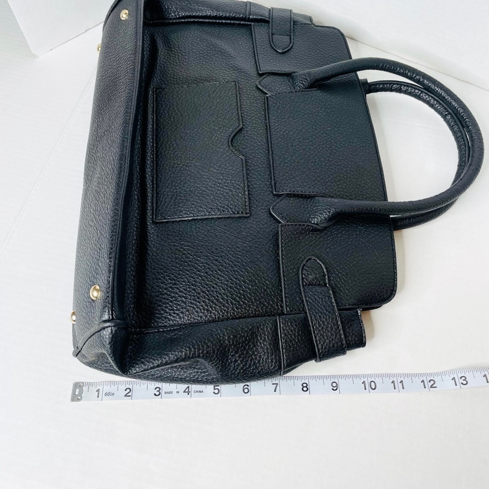 JUSTFAB Legacy Black Faux Leather Handbag Tote - Picture 12 of 12